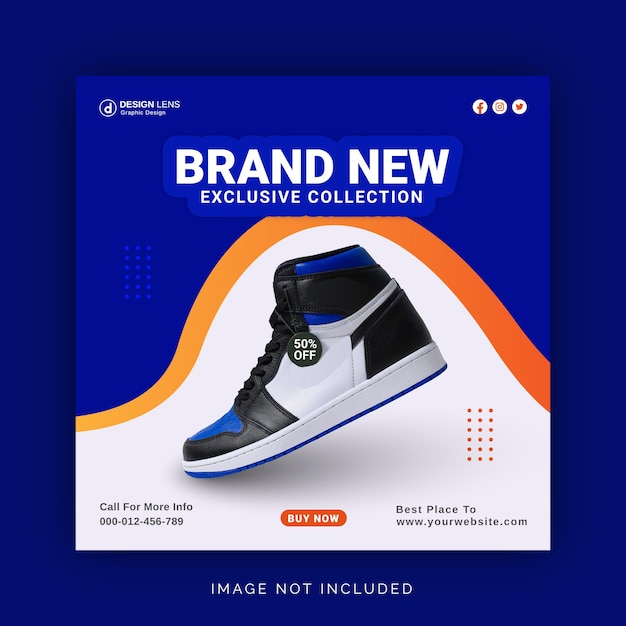 Brand New Exclusive Shoes Collection Social Media Banner Instagram Post Template