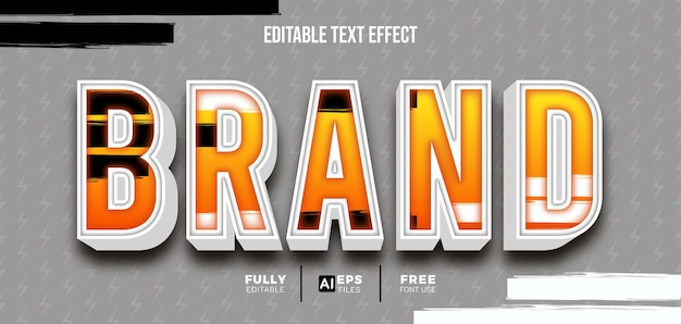 Brand pattern style 3d editable text effect