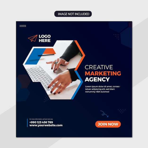 Branding agency corporate social media post banner premium template