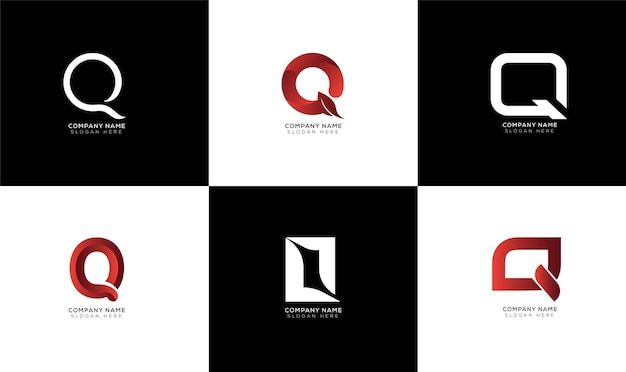 Branding identity initial letter Q logo design collection