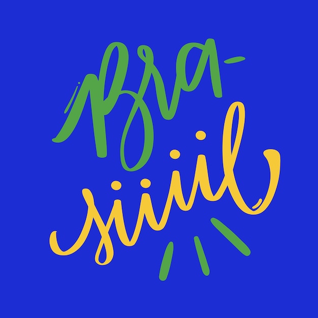 Brasil. Brazil in brazilian portuguese. Modern hand Lettering. vector.