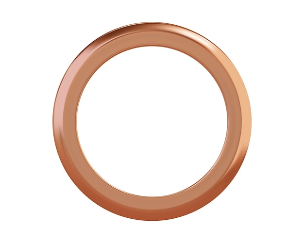 Brass metal grommet ring for paper card tag sticker or hanger isolated on white background