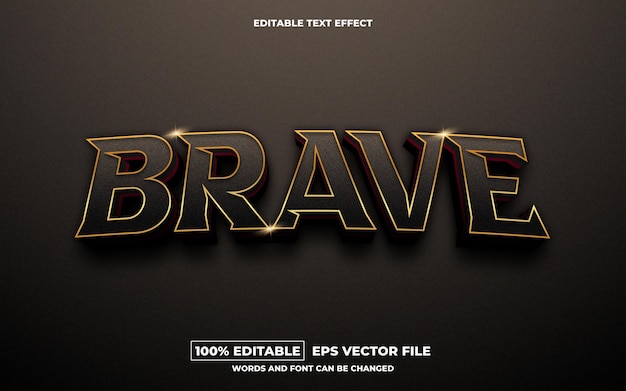 Brave 3D editable text effect