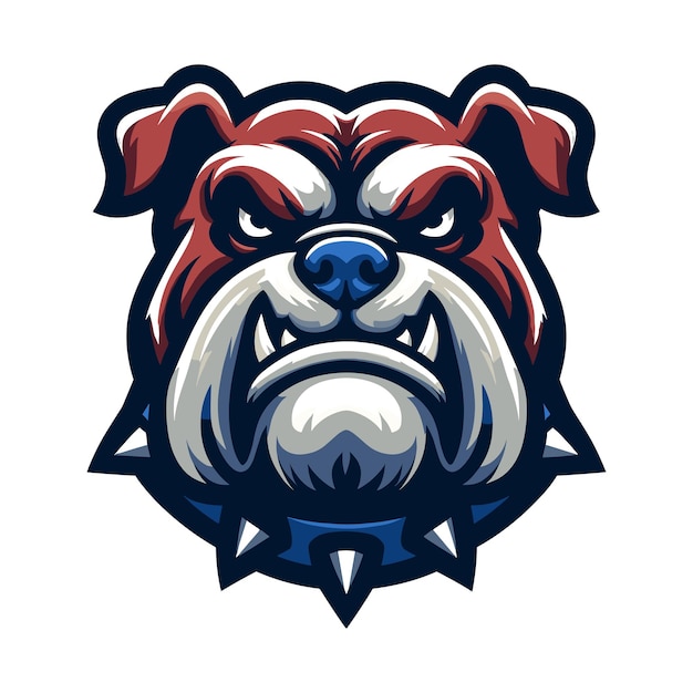 brave animal bulldog head face mascot design vector illustration