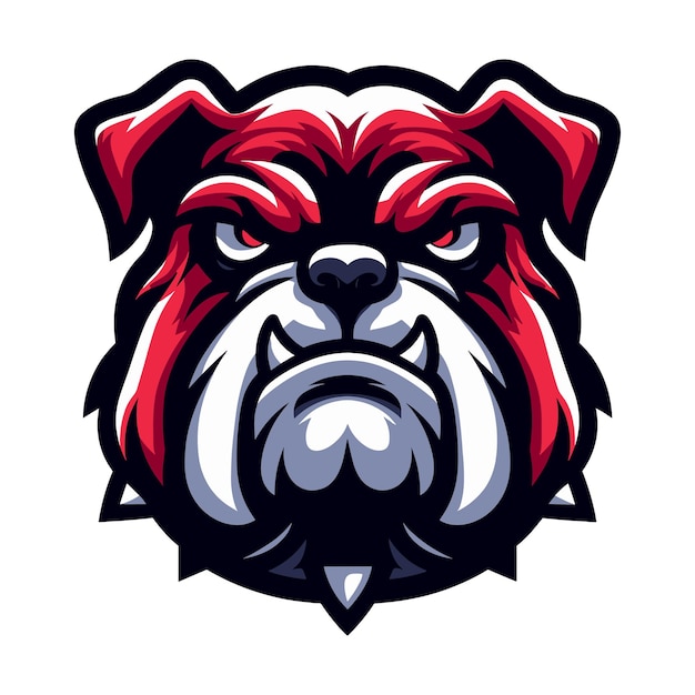 brave animal bulldog head face mascot design vector illustration