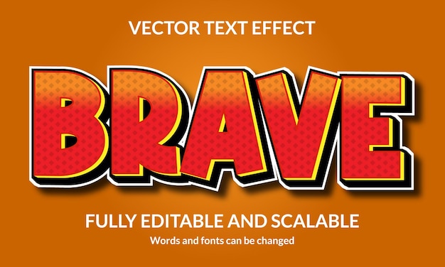 Brave Editable 3D text style effect