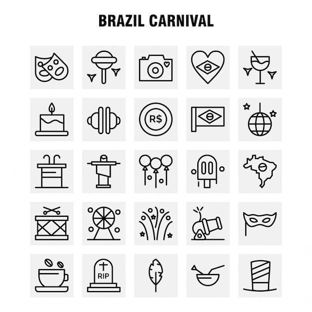 Brazil Carnival Line Icon