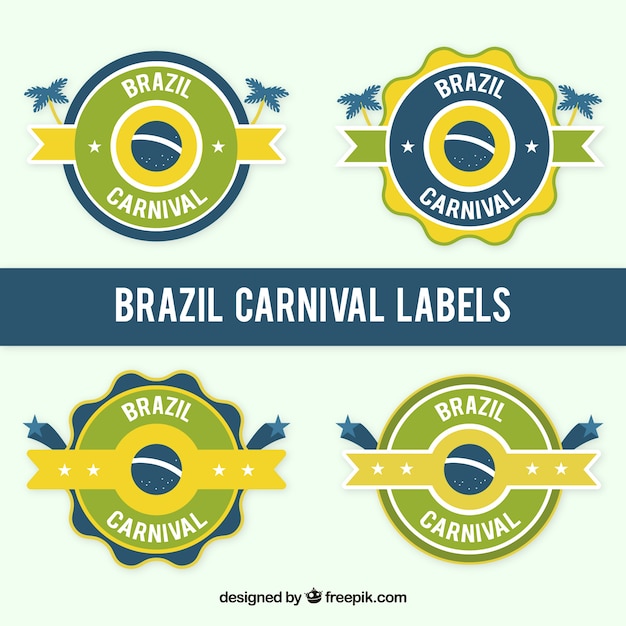 Brazil carnival rounded labels 