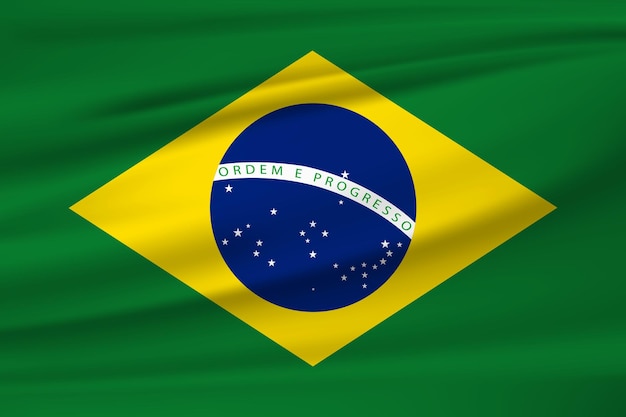 Vector brazil flag 3d illustration design banner independence of brazil