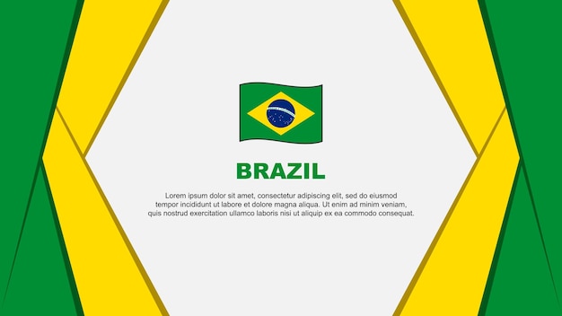 Brazil Flag Abstract Background Design Template Brazil Independence Day Banner Cartoon Vector Illustration Brazil Flag