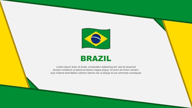 Brazil Flag Abstract Background Design Template Brazil Independence Day Banner Cartoon Vector Illustration Brazil Template