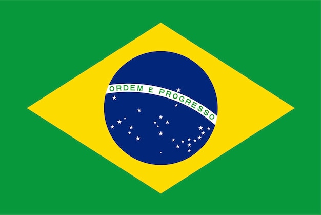 Brazil flag official colors and proportion Vector illustration