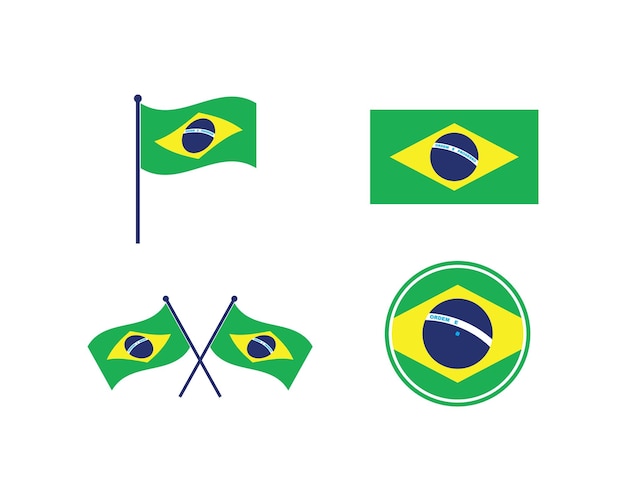 Brazil flag vector illustration icon