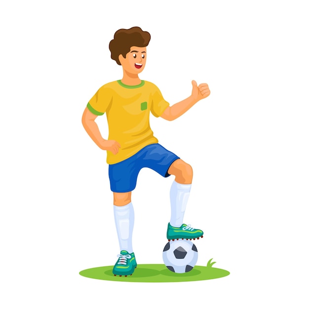 brazil football male jersey costume figure character cartoon illustration vector