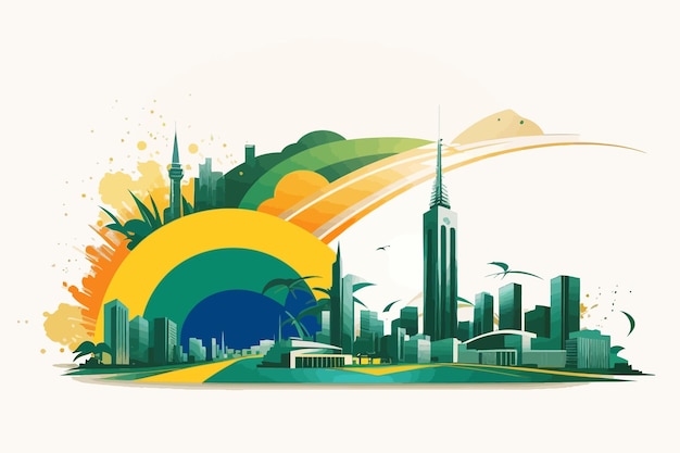 Brazil illustration background white background