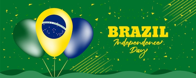 Brazil Independence day background  with Brazil flag-waving design illustration