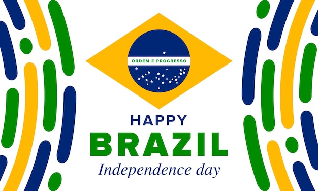 Brazil Independence Day National holiday Freedom day September 7 Brazil flag Vector poster