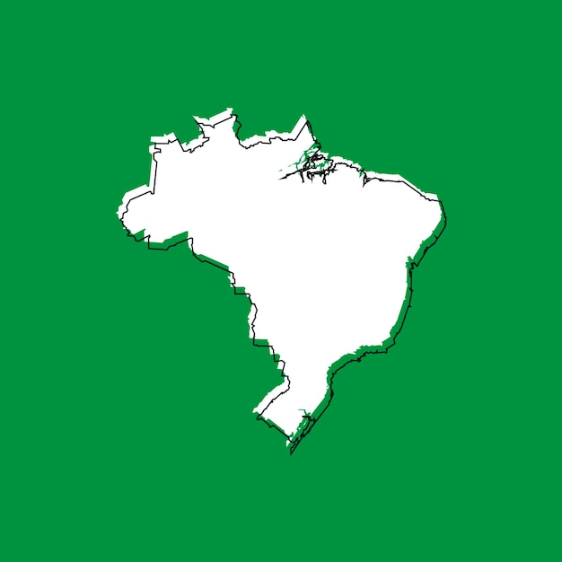 Brazil map on green background