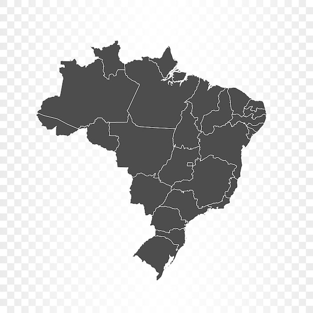 Brazil map isolated on transparent