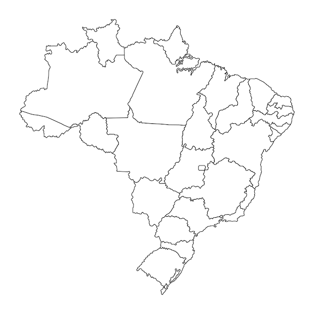 Brazil Map with states Vector Illustration