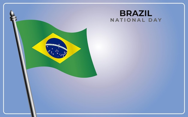 Brazil national flag isolated on gradient color background,