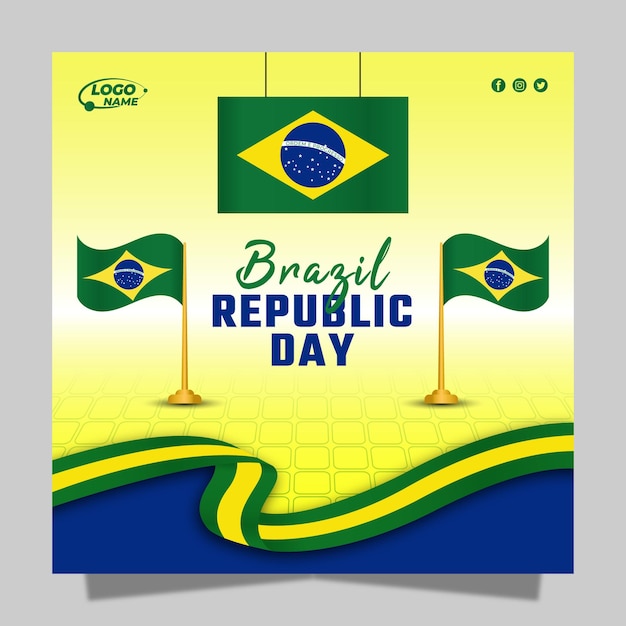 Brazil Republic Day Vector Illustrator Template