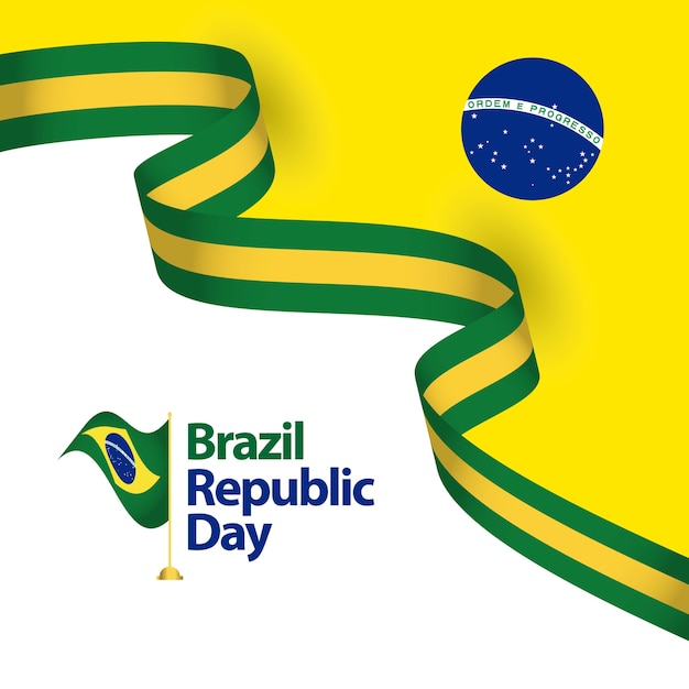 Brazil Republic Day Vector Template Design Illustration