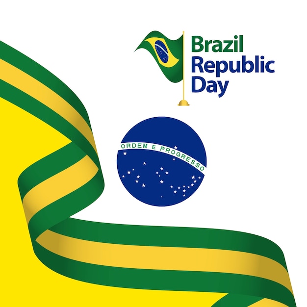 Brazil Republic Day Vector Template Design Illustration