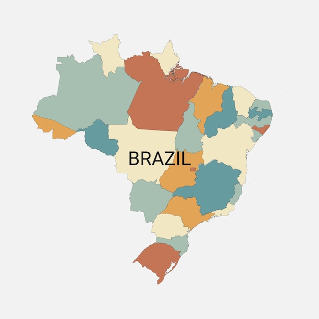 Brazil Vector Map with Administrative Divisions