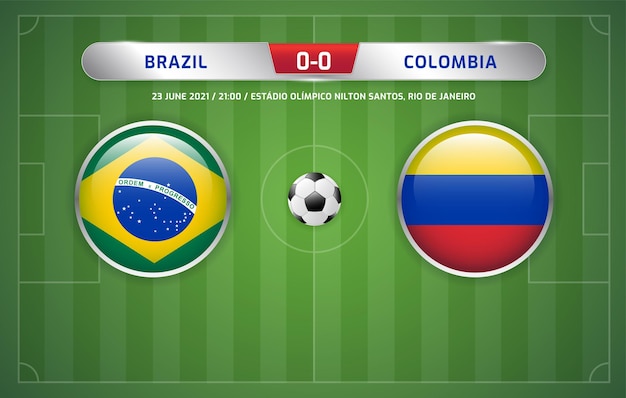 Brazil vs Colombia scoreboard broadcast football south americas tournament 2021