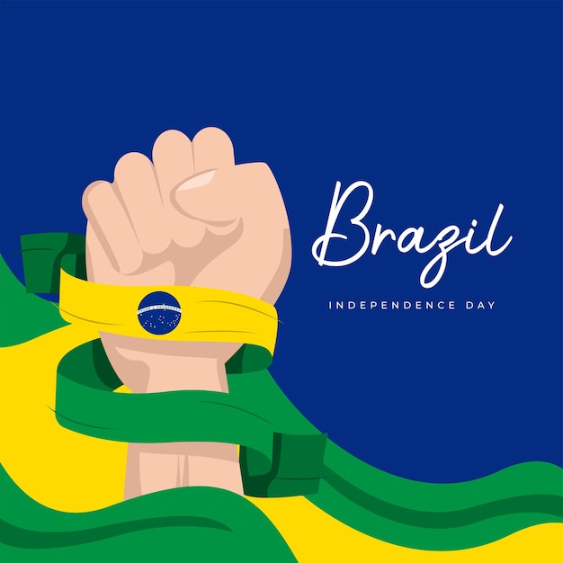 Brazil waving flag Independence day celebrations design template