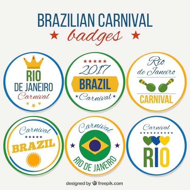 Brazilian carnival 2017 stickers set