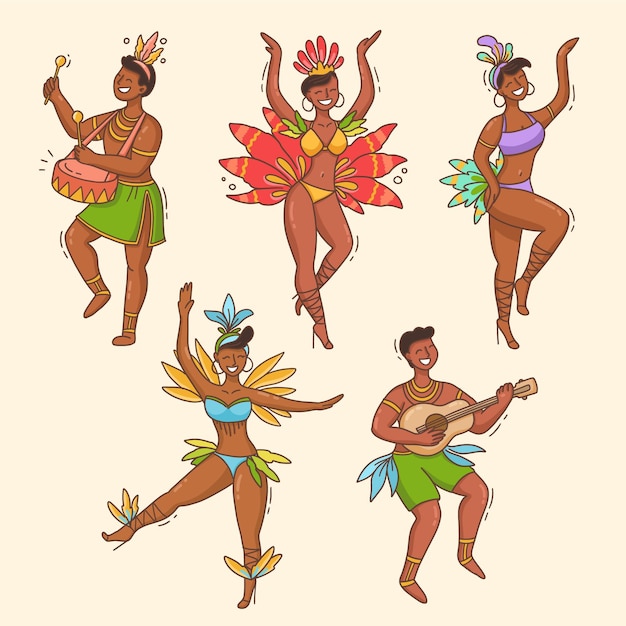 Brazilian carnival dancer set