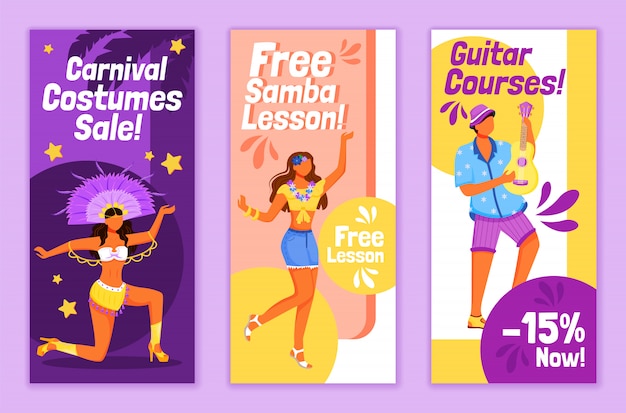 Brazilian carnival flyers templates