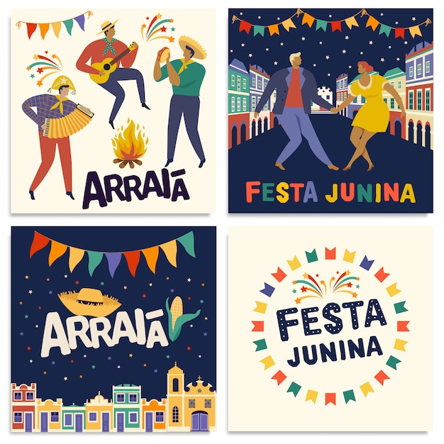 Brazilian Traditional Celebration Festa Junina cards