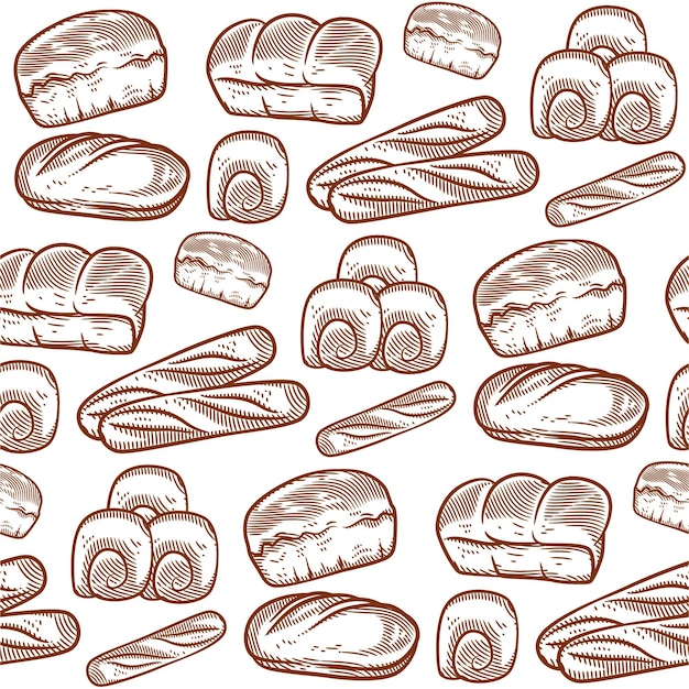 Bread and bakery seamless pattern, seamless bread pattern