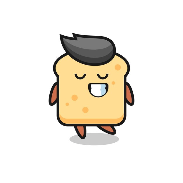 Bread cartoon illustration with a shy expression , cute style design for t shirt, sticker, logo element