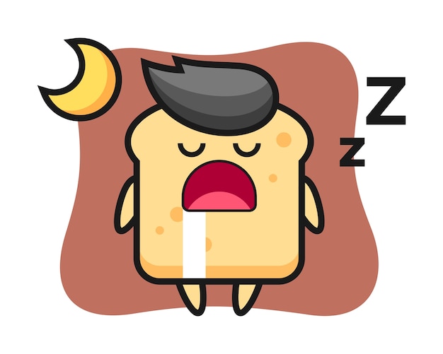 Bread character  sleeping at night