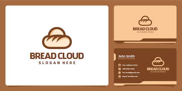 Bread and cloud logo combination and business card template