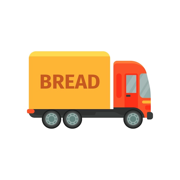 Bread delivery truck stage of bread production process on a white background