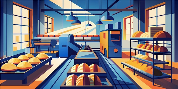 Vector bread factory vector illustration flat 2