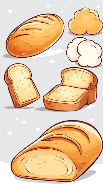 Bread food drawing cartoon artwork vector