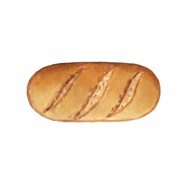 Bread Food Watercolor Illustration