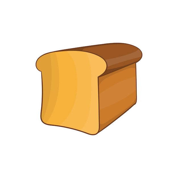 Bread icon in cartoon style on a white background