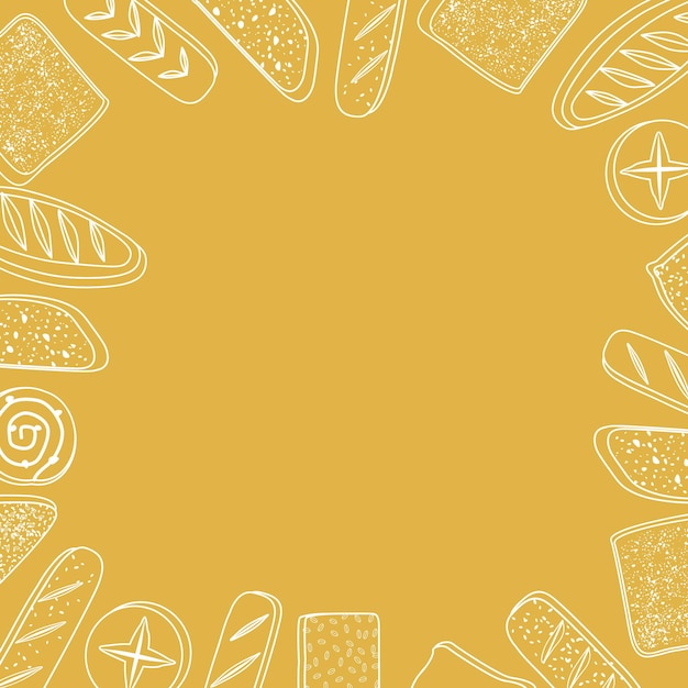 Bread illustration frame background