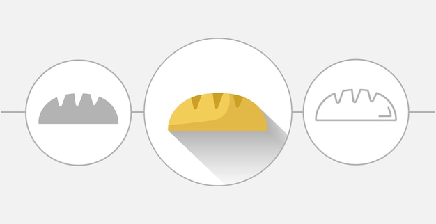 Bread isolated flat illustration bread line icon