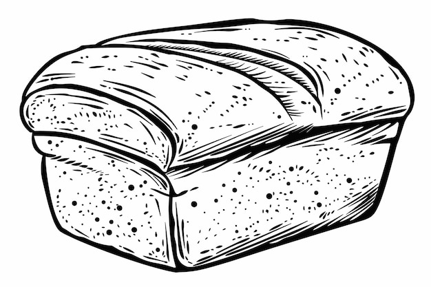 Bread loaf Bake Bakery product Hand draw line art Illustration