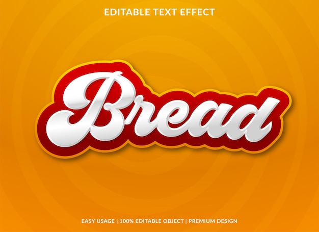 bread text effect template premium style