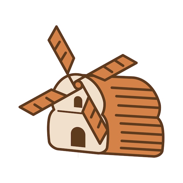 Bread windmill bakery logo Icon Illustration Brand Identity