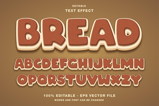 Bread with Alphabet 3d text effect